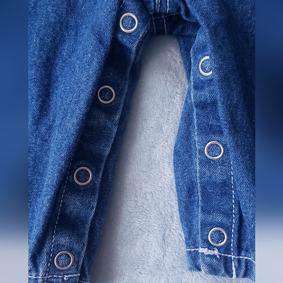 Please Mum Vintage Owl embroidery Denim Overalls 6 months - Picture 4 of 5